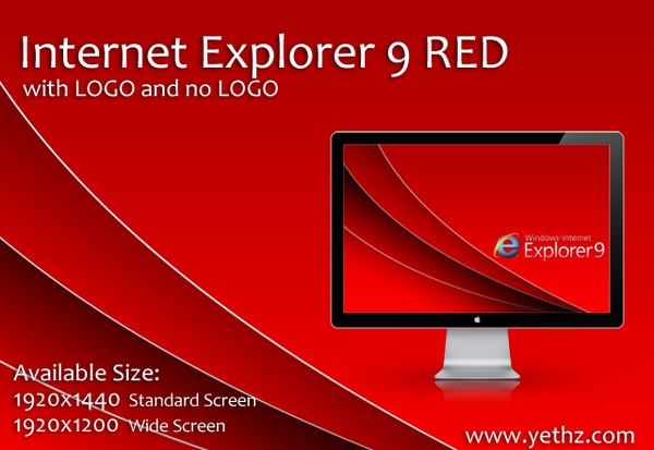 Internet Explorer 9 Wave RED Wallpaper
