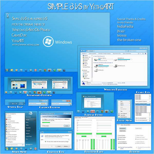 Simple 8 Theme for Windows 7
