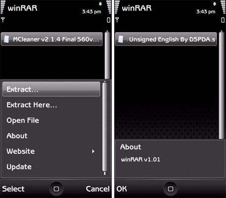 WinRAR v1.01 for Symbian