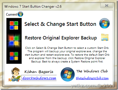 Windows 7 Start Button Changer