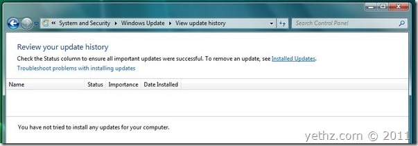 clear windows update history log